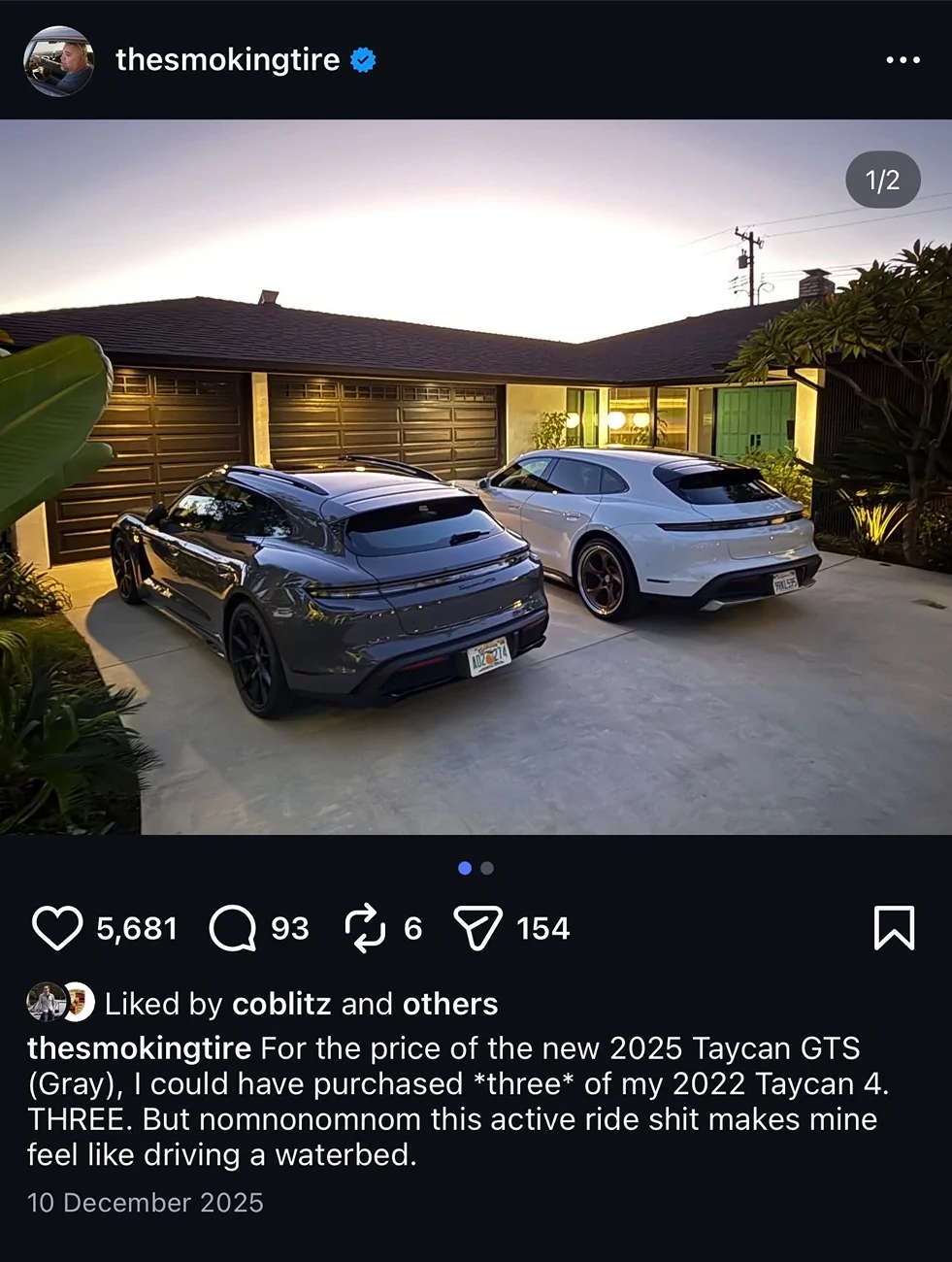 Porsche Taycan GTS Ride Quality with or without Active Ride IMG_3070