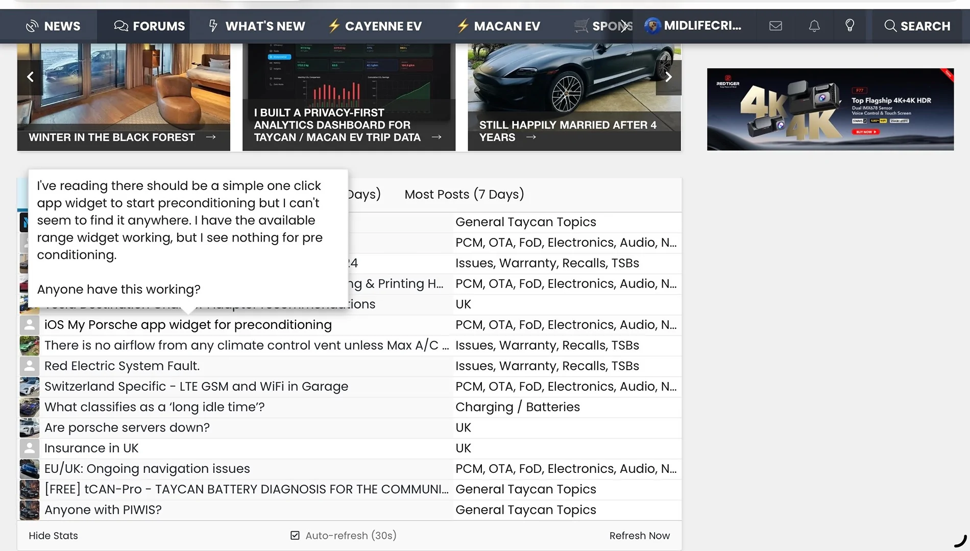 Porsche Taycan Odd behaviour of the forum website IMG_0850