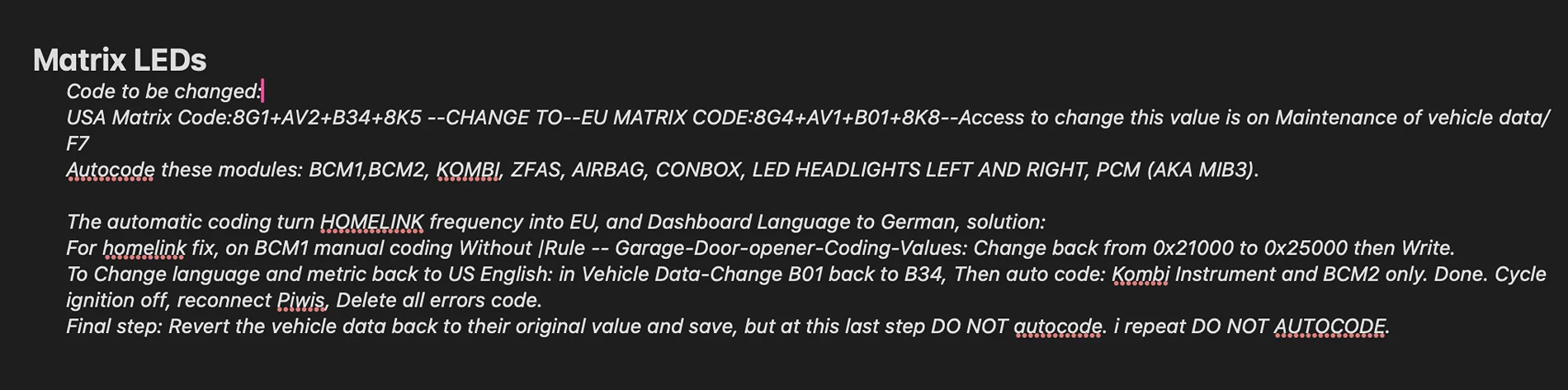Porsche Taycan Successful Matrix headlight activation for US Taycan Screenshot 2026-02-17 at 5.09.19 PM