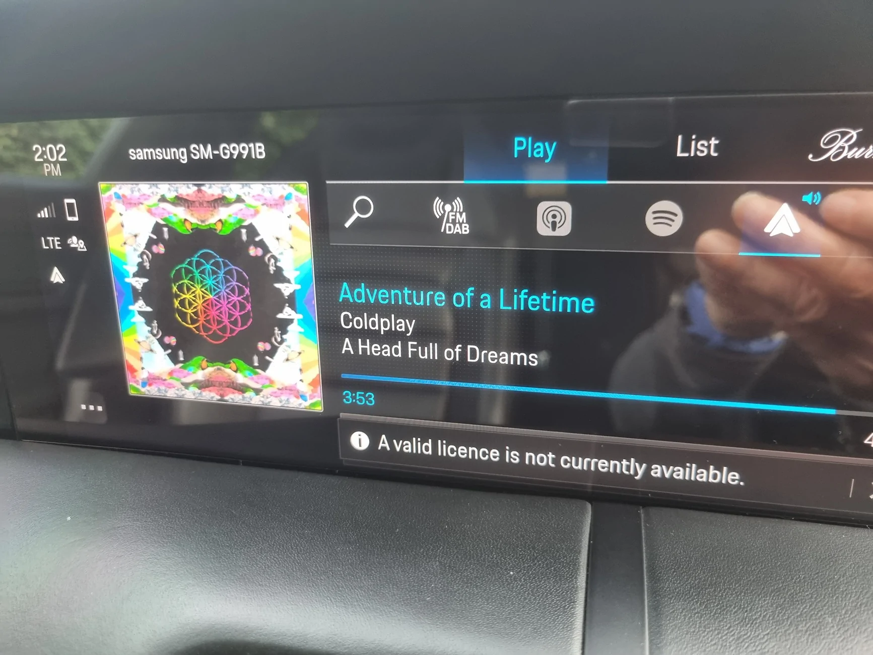 Porsche Taycan Spotify has disappeared 20260221_140252