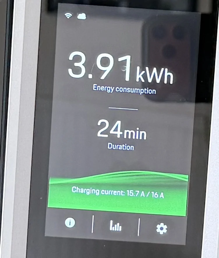 Porsche Taycan Level 2 charging rate with a 50 amp capacity IMG_1749
