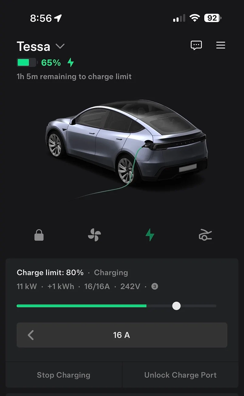 Porsche Taycan Level 2 charging rate with a 50 amp capacity IMG_1743