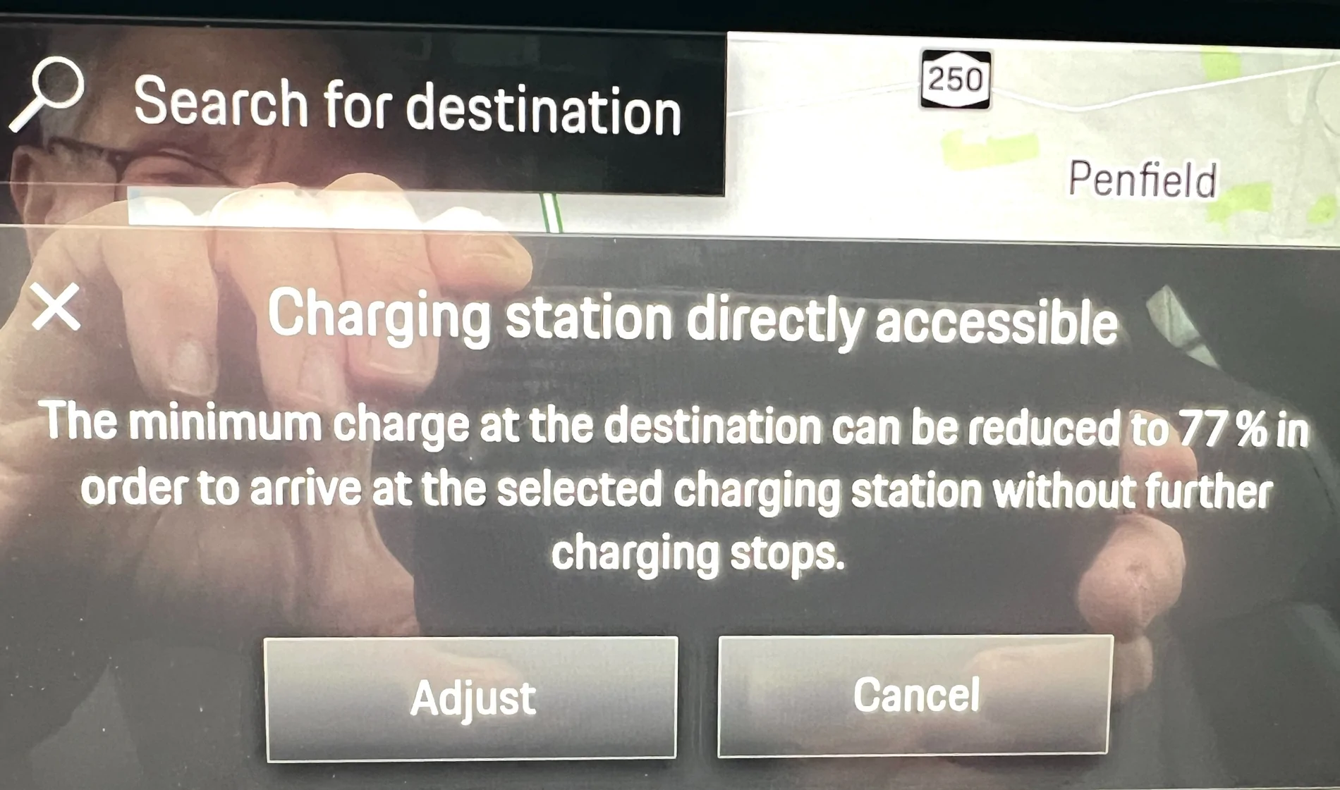 Porsche Taycan Fast Charging Issues PCM - Charging screen re min charge at destination