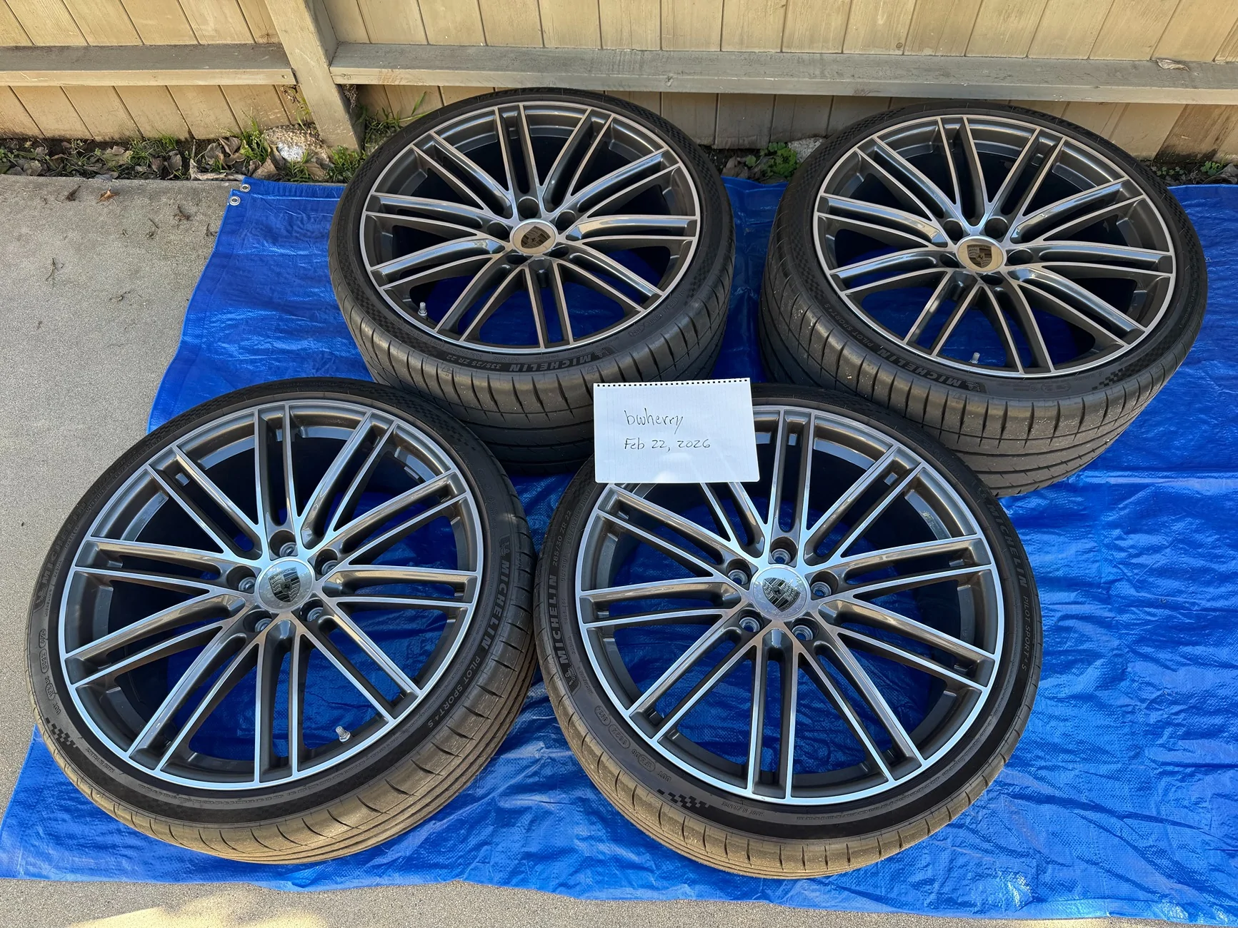 Porsche Taycan FS: 22" 911 Turbo Design wheels from 9YB Cayenne Coupe w/ Michelin Pilot Sport 4S tires for Taycan 01_all_wheels_usernam