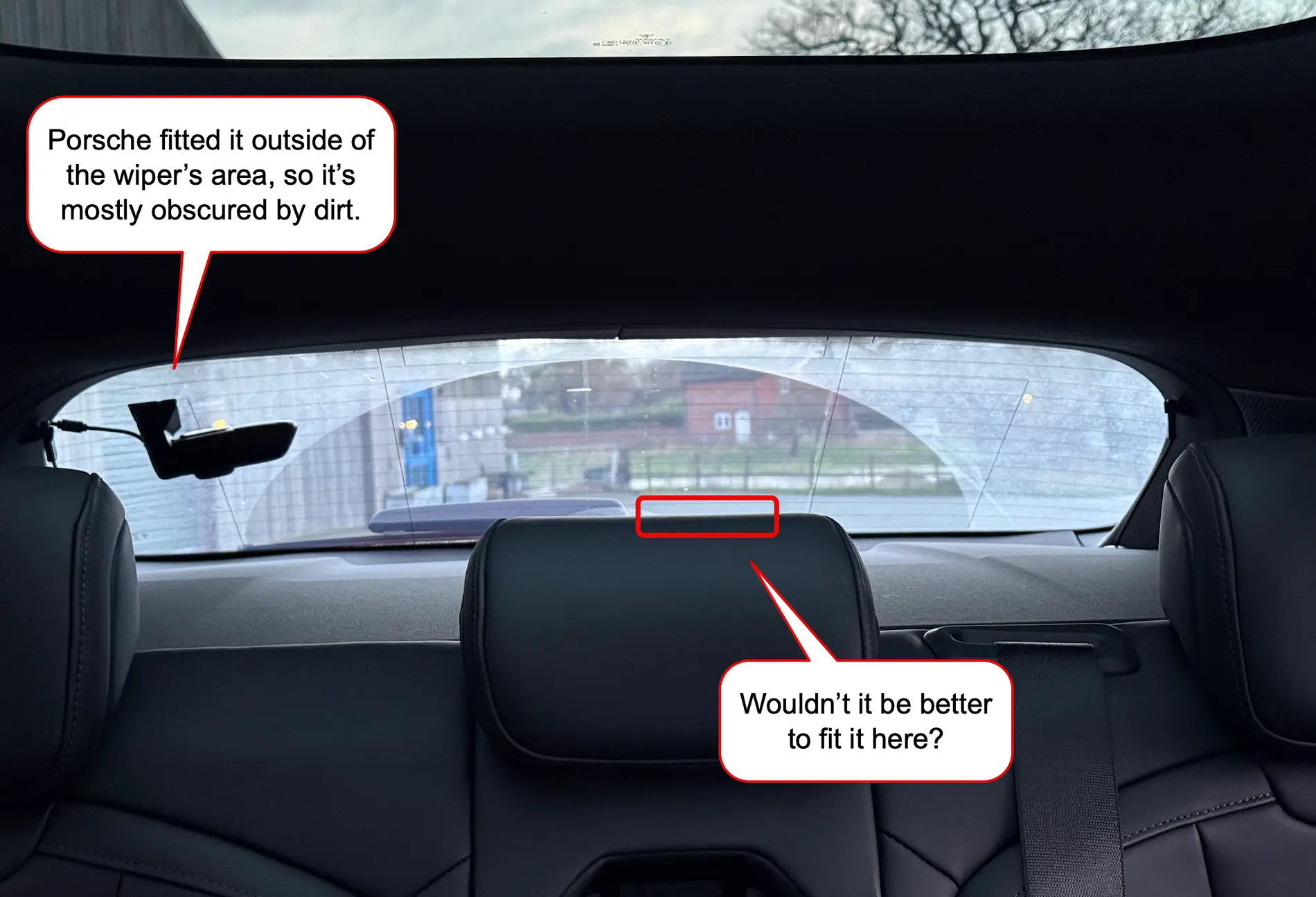 Porsche Taycan Where did they fit your rear dashcam - ST & CT? rearDashcam2