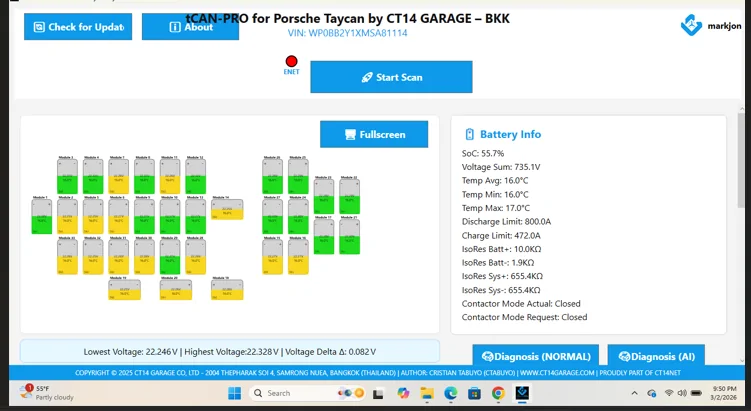 Porsche Taycan [FREE] tCAN-Pro - TAYCAN BATTERY DIAGNOSIS FOR THE COMMUNITY pictur