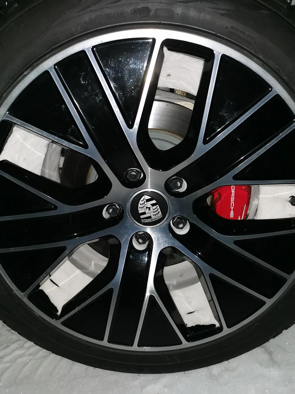 Porsche Taycan Snow inside rims makes suspension behave oddly IMG_20220102_181042
