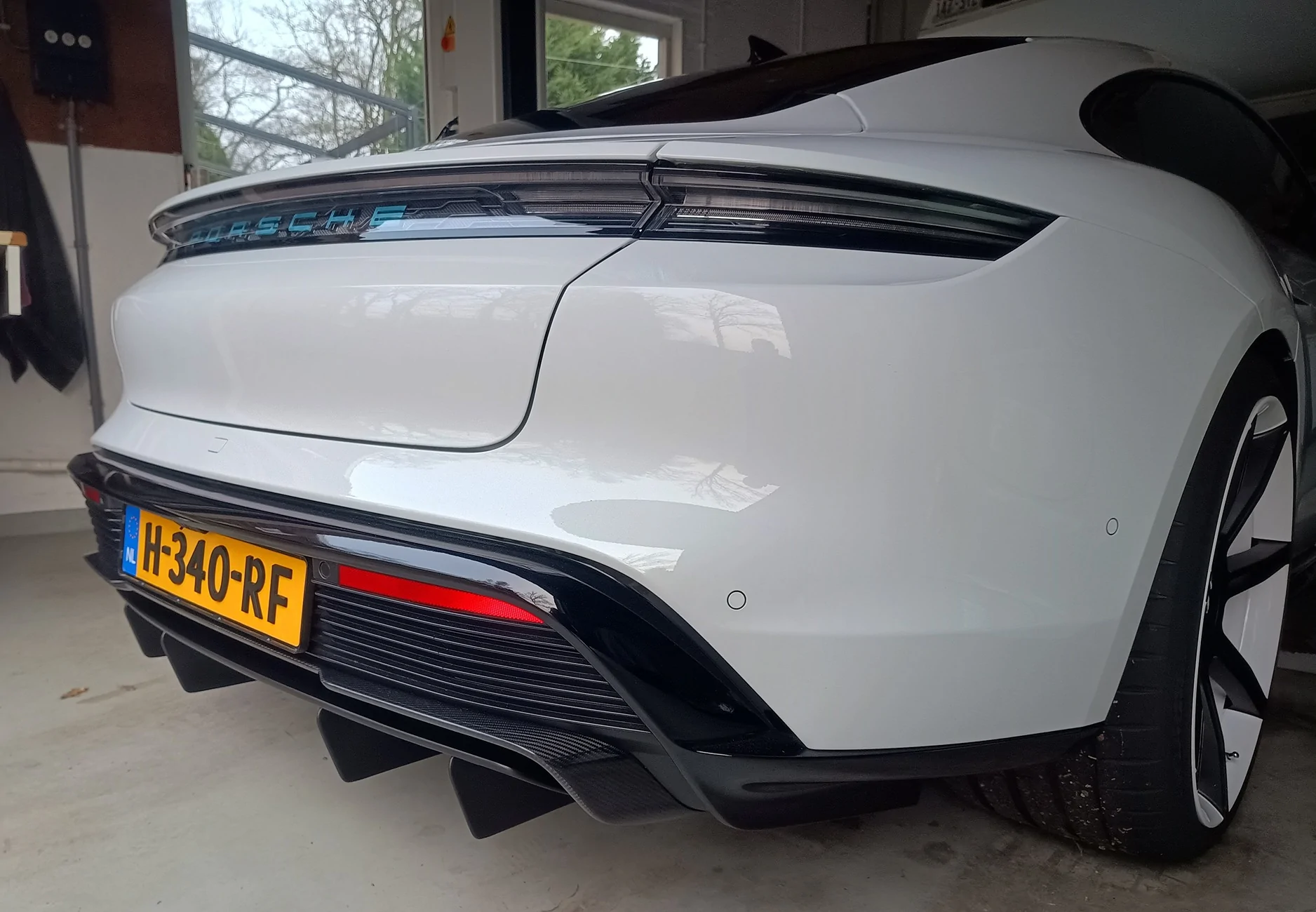 Porsche Taycan Carbon Fiber Diffuser Installed IMG_20260307_174428636_HDR