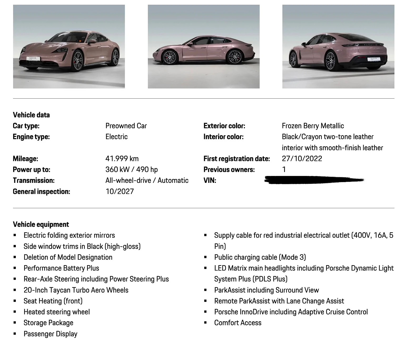 Porsche Taycan Just new here and totally love Taycan Scherm­afbeelding 2026-03-16 om 20.21.56