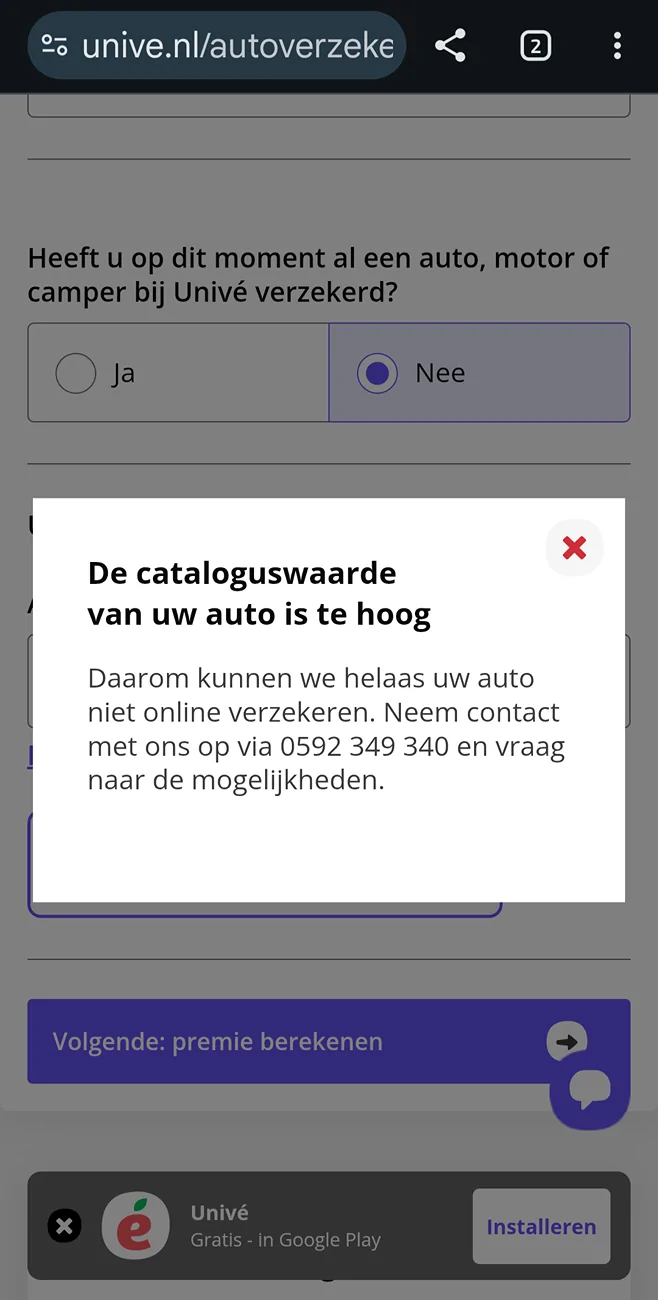 Porsche Taycan Taycan in the Netherlands: where do you have your insurance? Screenshot_20260319-153227