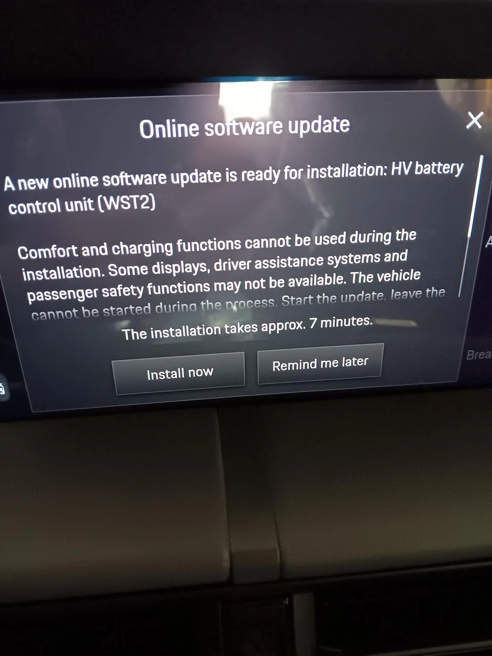 Porsche Taycan WST2 OTA update 20260320_163310