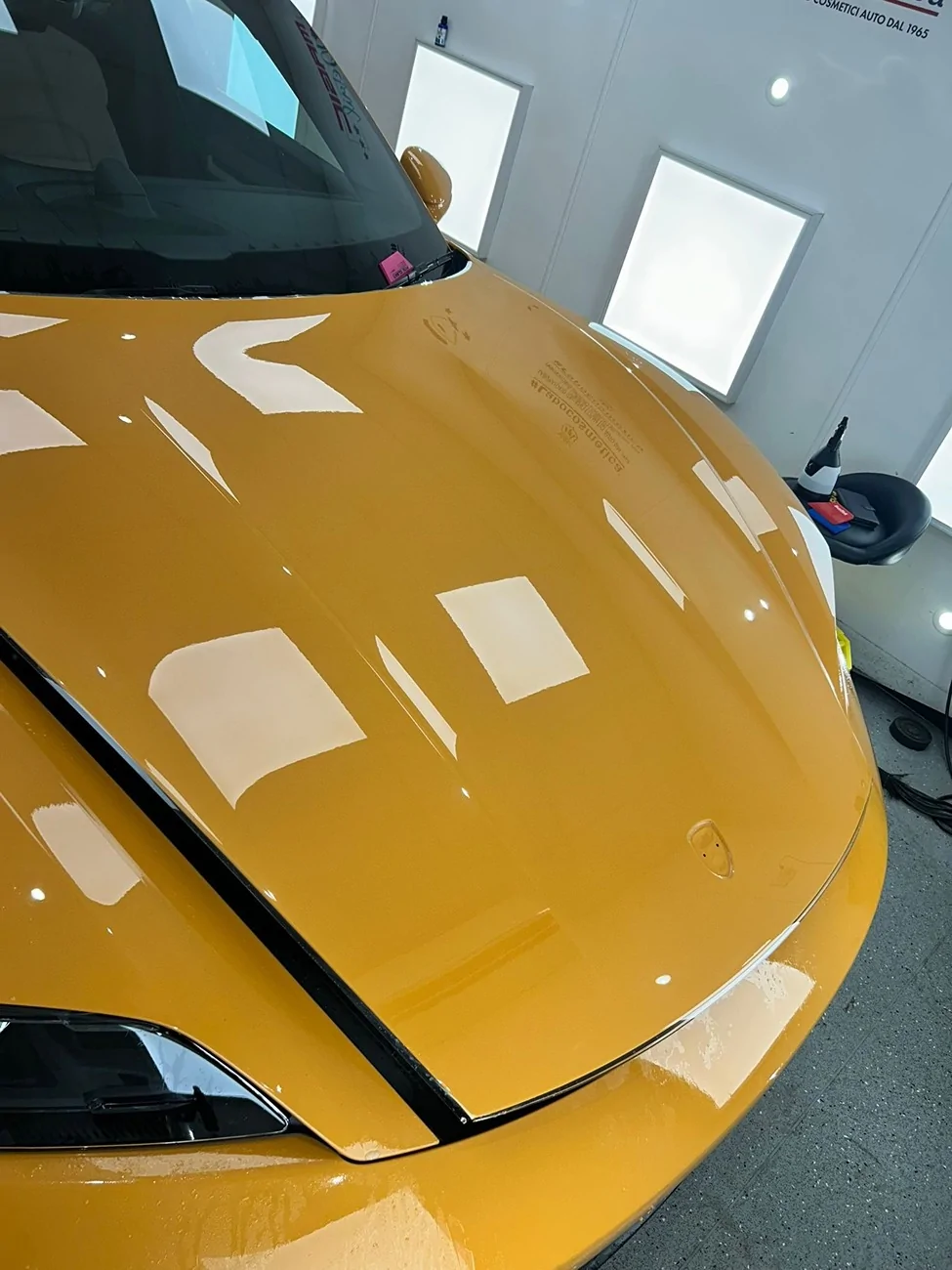 Porsche Taycan Bahama Yellow PTS 4S.  Now detailed and PPF'd ppf7