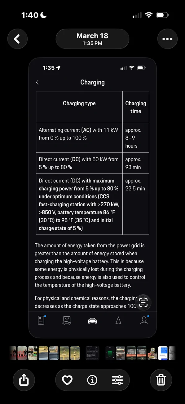 Porsche Taycan Level 2 charging rate with a 50 amp capacity IMG_5163