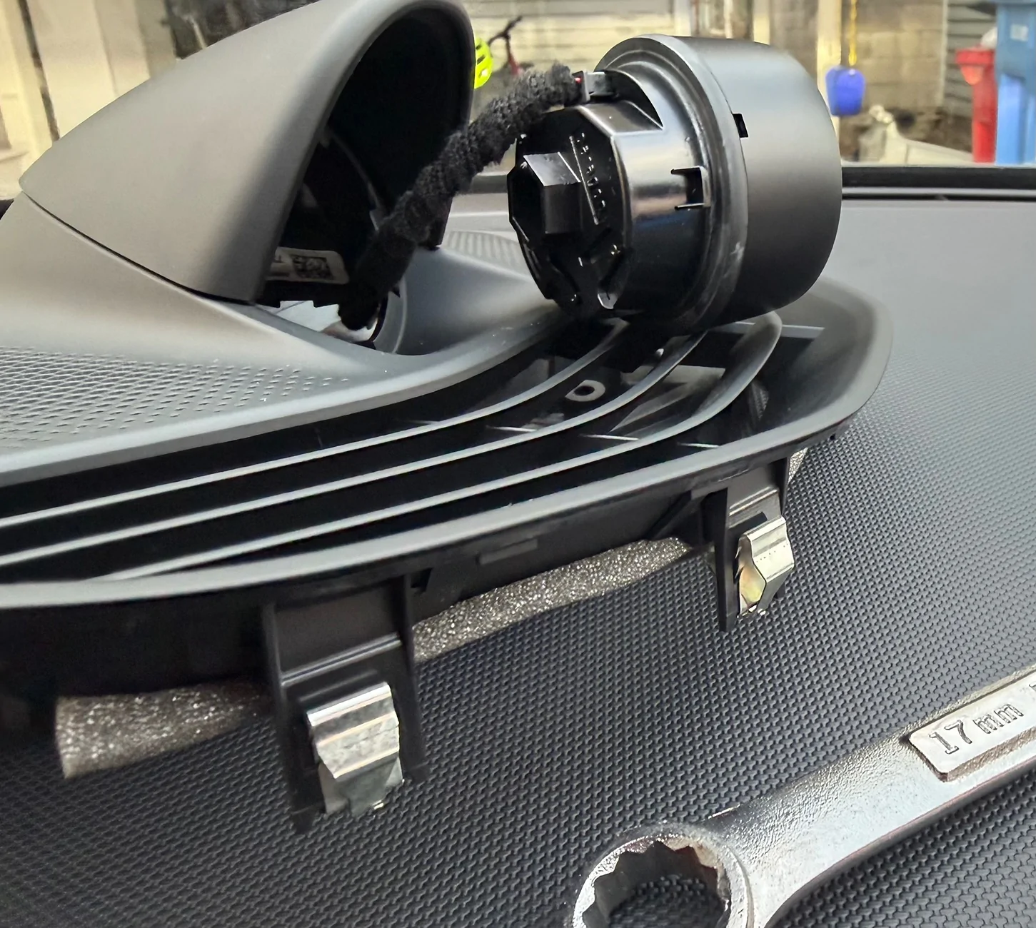 Porsche Taycan Install Porsche design sub-second clock IMG_2731