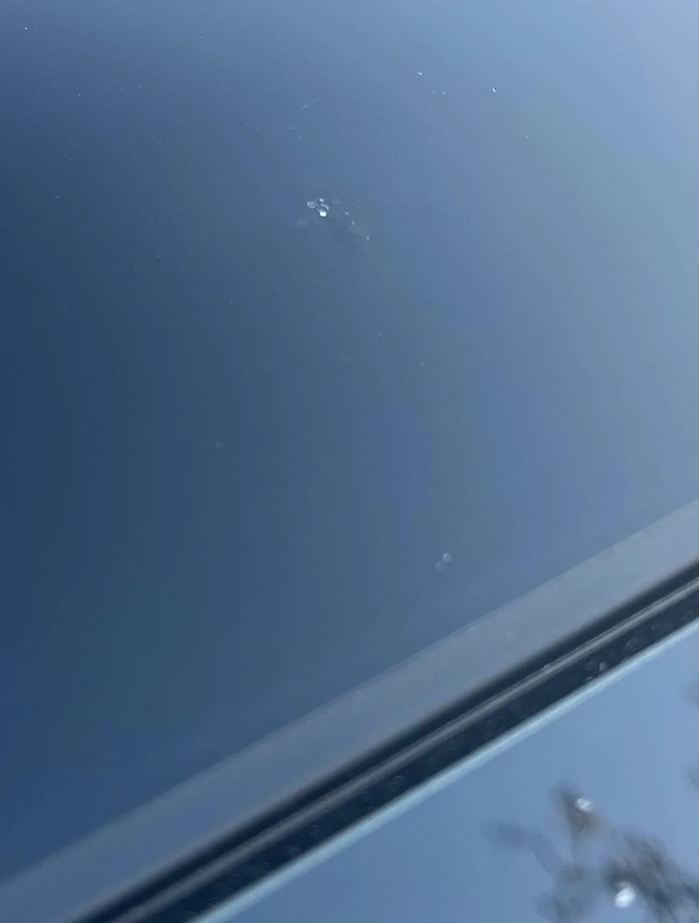Porsche Taycan Stone chip on glass roof IMG_8305