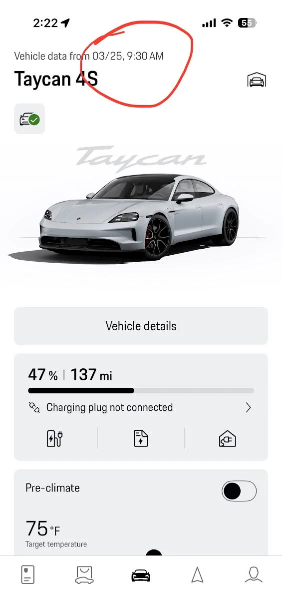 Porsche Taycan My Porsche app lost connectivity (again) taycan
