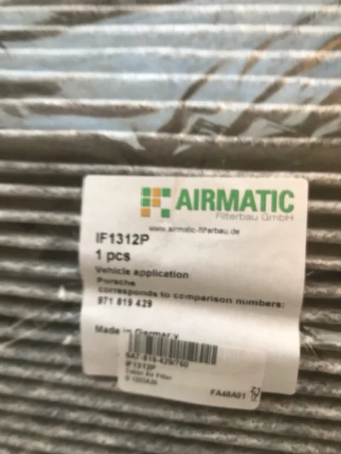 Porsche Taycan Cabin air filter OEM VAG replacement cabin air filter