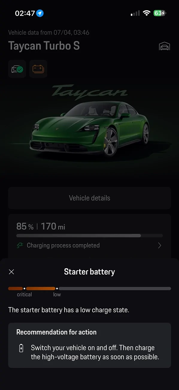 Porsche Taycan So, about that long-awaited "12v battery low" software fix... 1775833248503-21