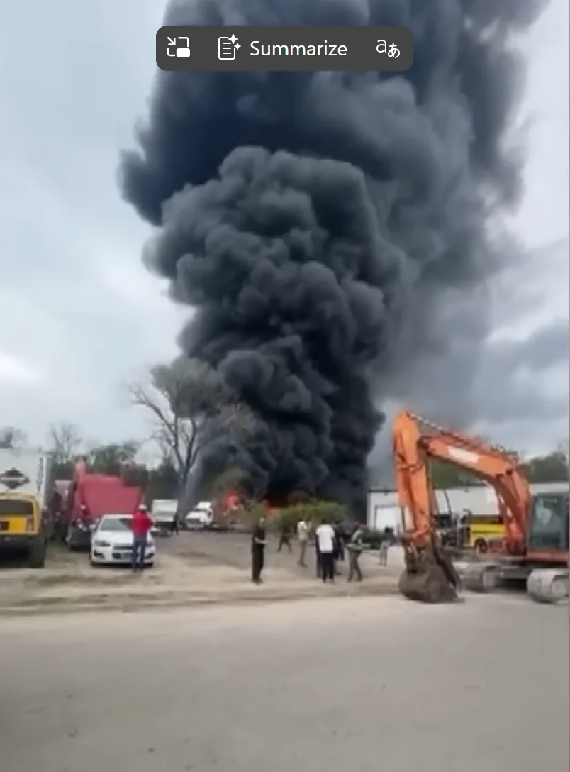 Porsche Taycan EV Battery Fire Causes 100 cars to be burned at a scrap yard 1776133051148-y