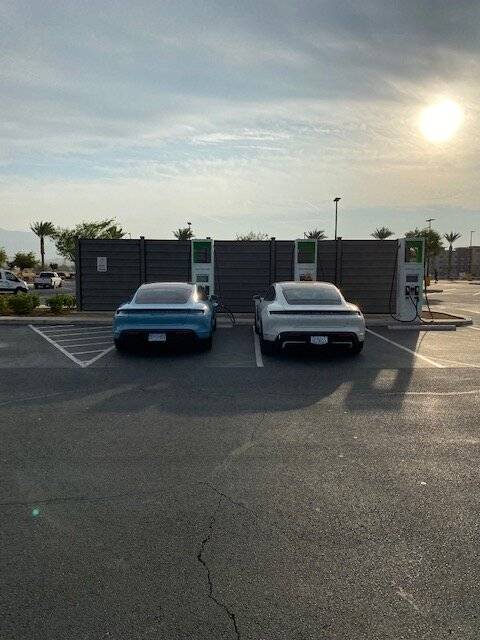Porsche Taycan Indio, CA to Buckeye, AZ   --  219 miles.    Charging speeds at Electrify American charger in Buckeye IMG_0077
