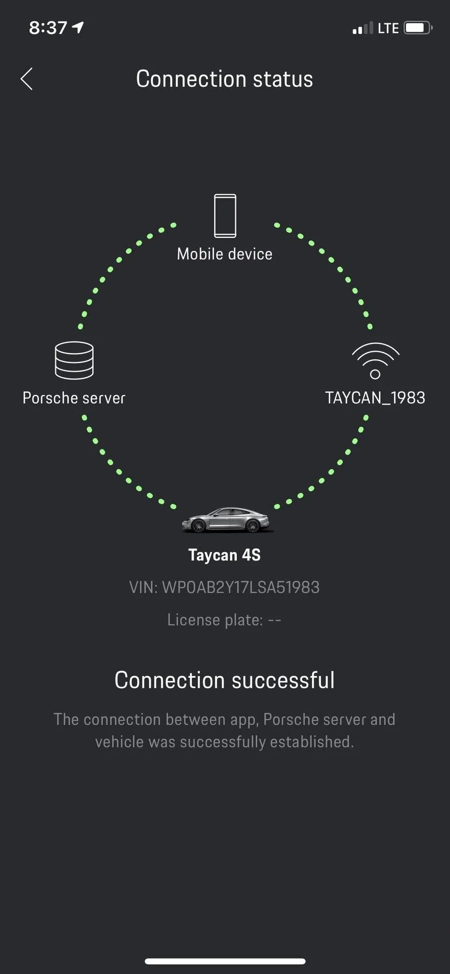 Porsche Taycan Porsche Connect Application FC9563F3-A269-41D3-9424-C650F86AE050