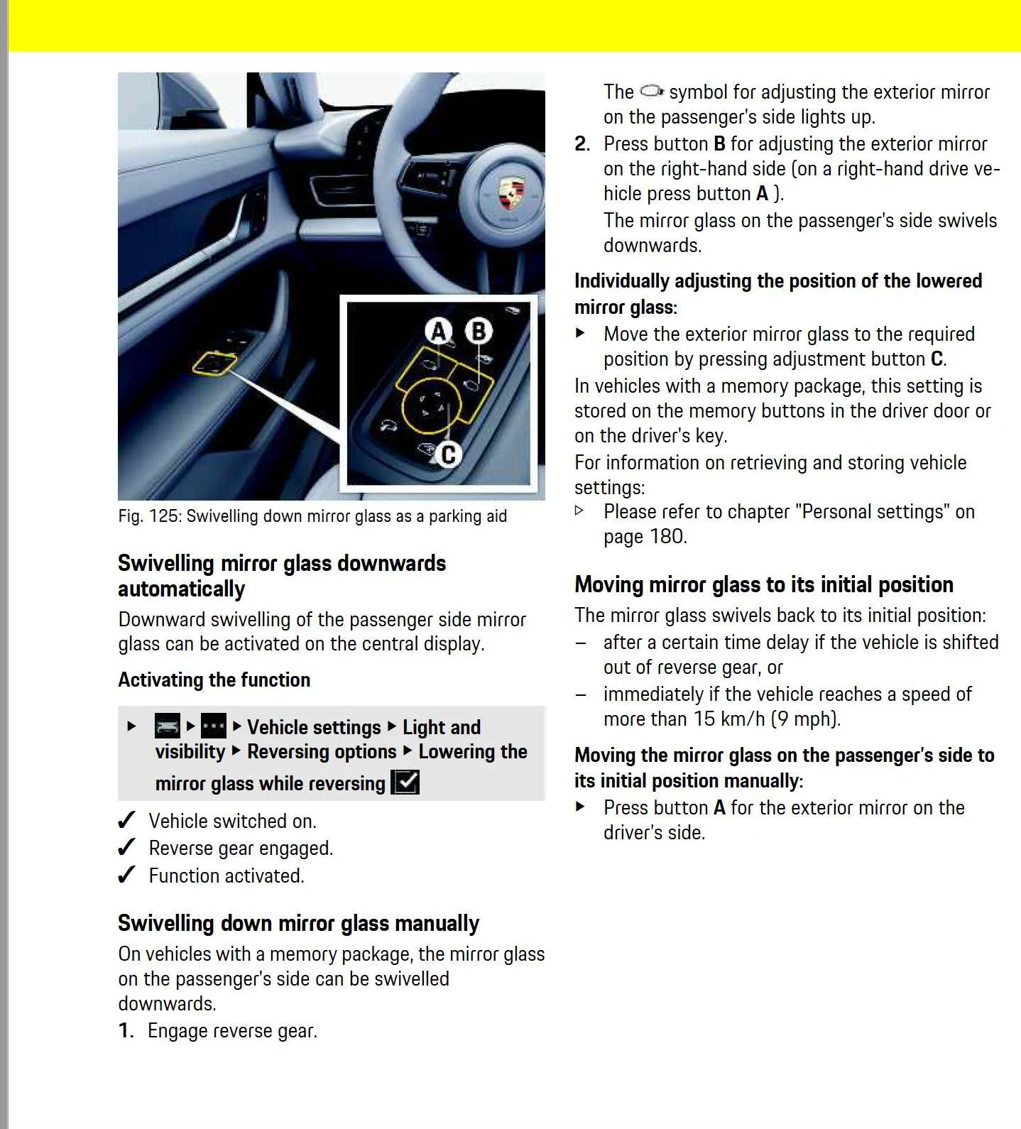 Porsche Taycan Mirror dipping in reverse Screen Shot 2020-10-13 at 3.47.35 PM