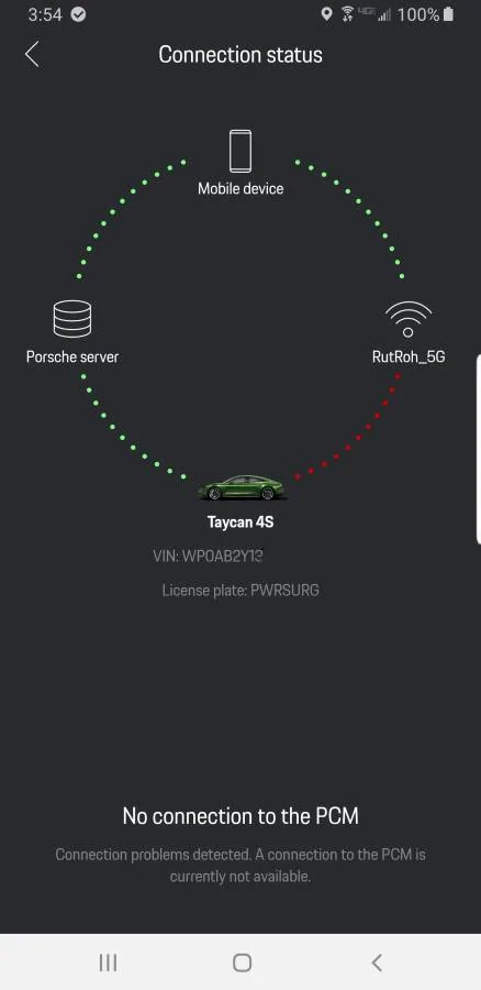 Porsche Taycan Porsche Connect Application Screenshot_20201013-155456_Connect