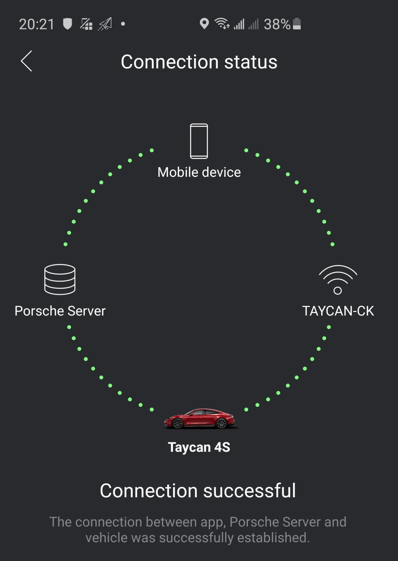 Porsche Taycan Porsche Connect Doesn't -- no connection issue Screenshot_20201016-202142