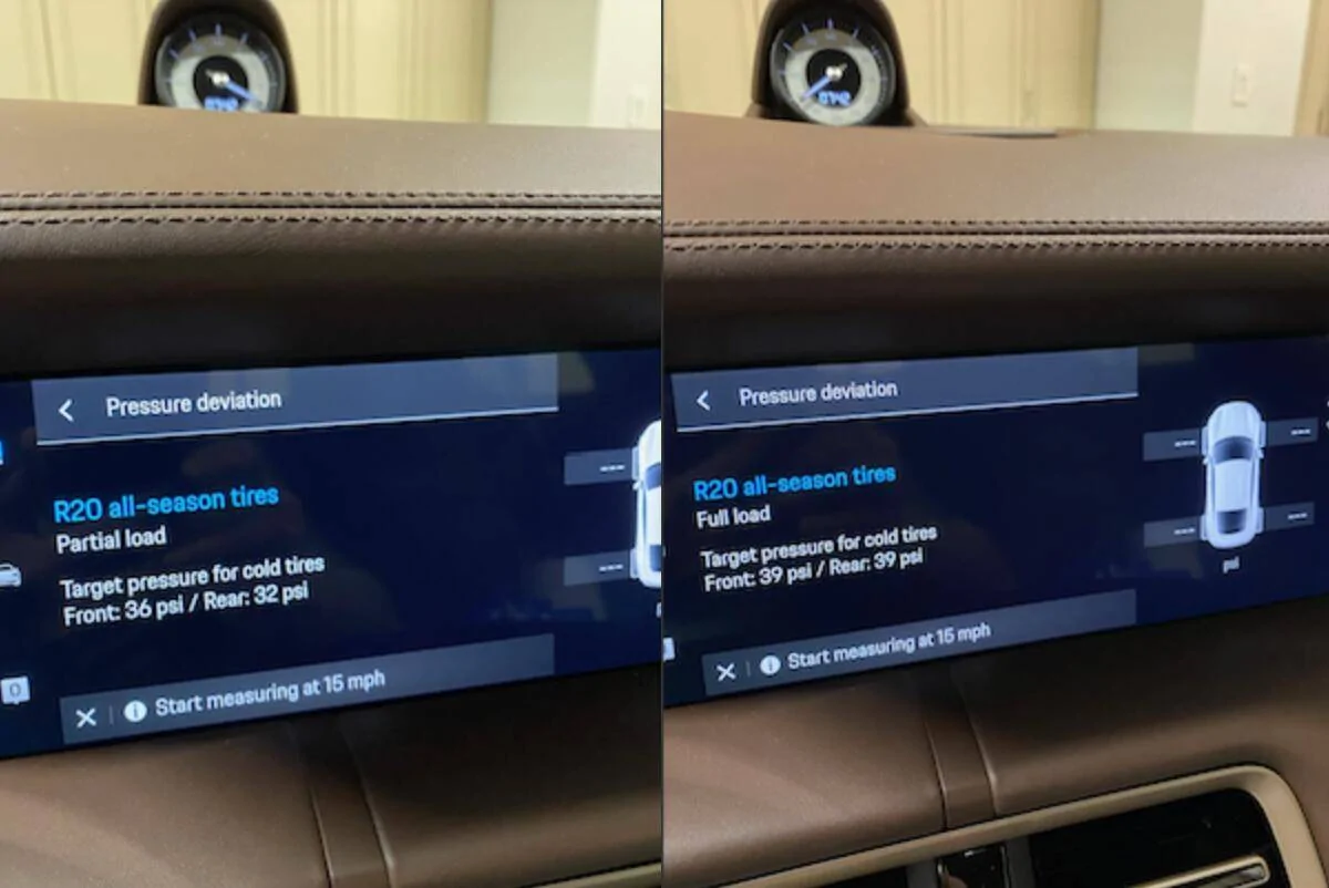 Porsche Taycan Tire Pressure - Full or Partial Load? Screen Shot 2020-10-22 at 8.09.03 AM