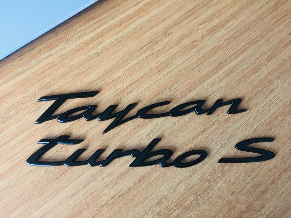 Porsche Taycan Aurum wheels + custom painted Taycan model logo emblem WhatsApp Image 2020-10-21 at 10.14.32
