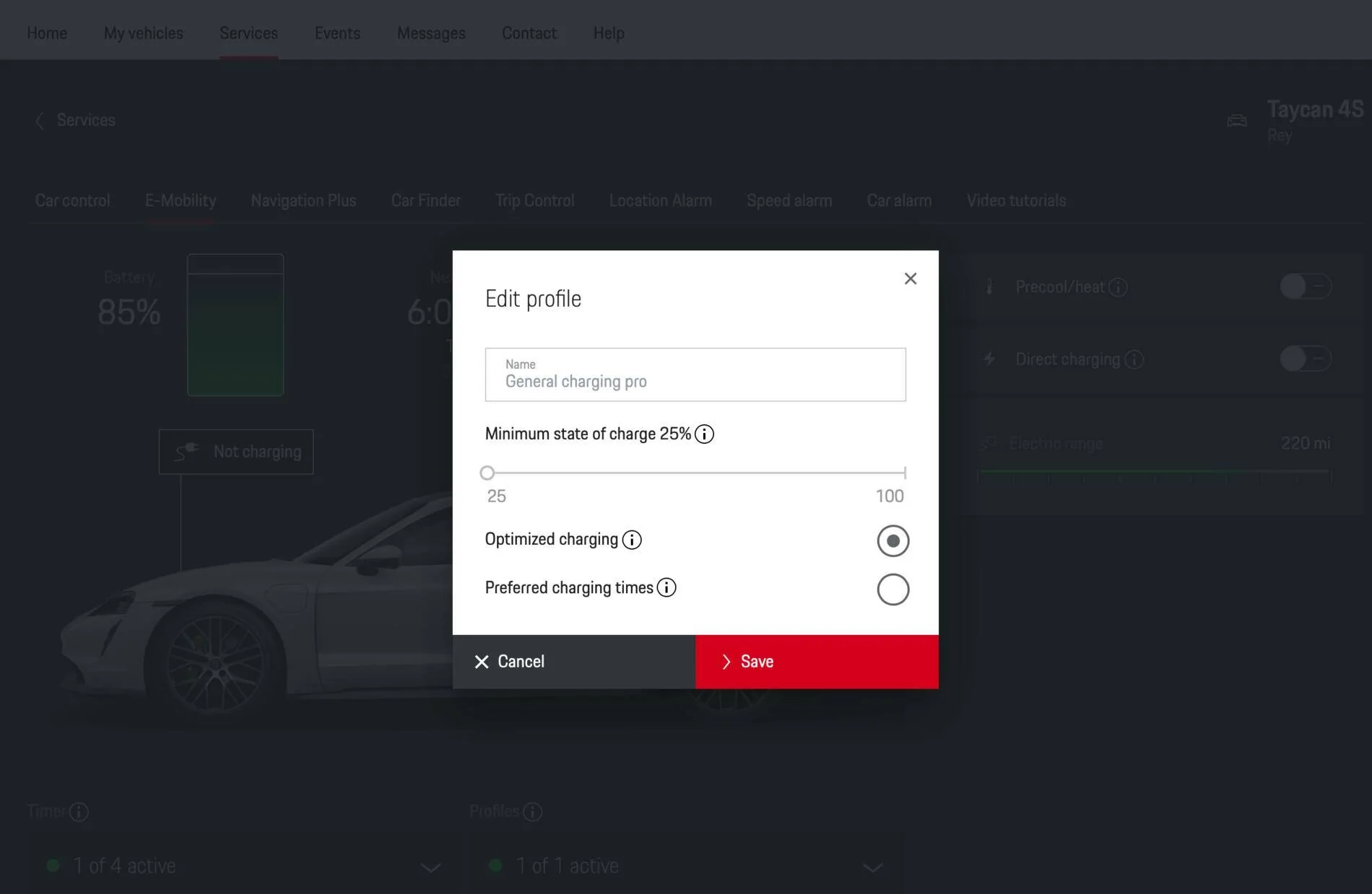 Porsche Taycan Setting up charging to 85% for novice 1604226832158