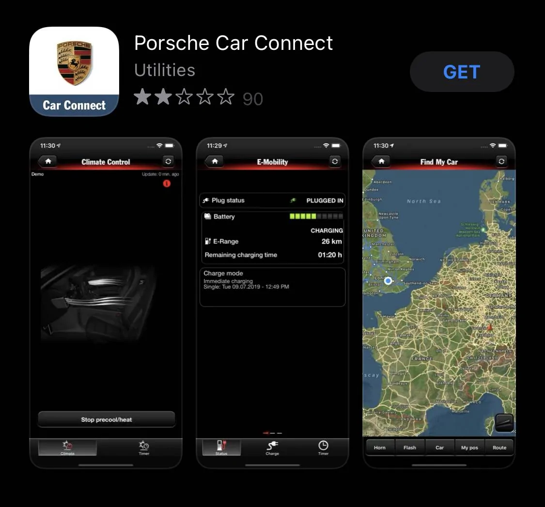 Porsche Taycan Porsche Connect App Photo 03-11-2020, 18 56 33
