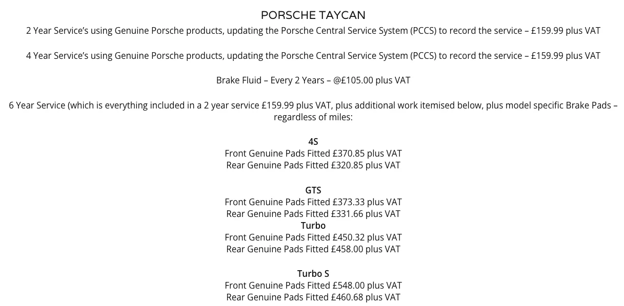 Porsche Taycan UK service & costs 1776757286834-8f