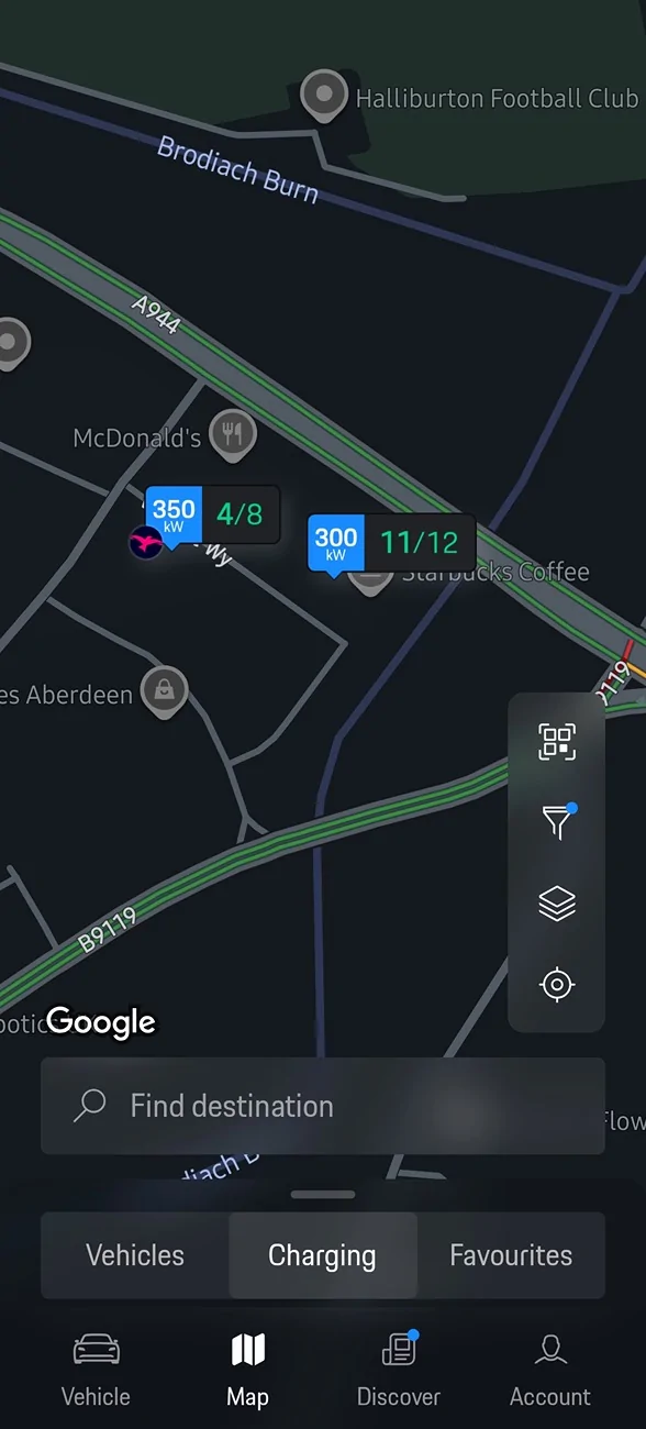 Porsche Taycan Porsche app not showing charging stations Screenshot_20260421_130854