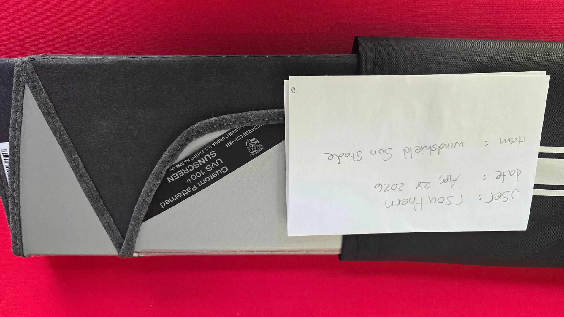 Porsche Taycan Sold: Porsche branded windshield shade for Taycan (UVS100) 20260428_151720