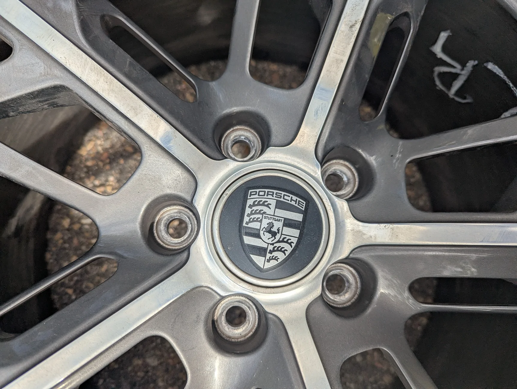 Porsche Taycan FOR SALE: OEM 21" Porsche Taycan Wheels Take offs (OC6 Titanium Dark) — Set of 4 | Denver, CO PXL_20260509_214300730