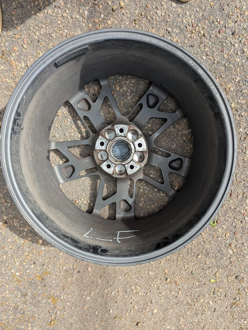 Porsche Taycan FOR SALE: OEM 21" Porsche Taycan Wheels Take offs (OC6 Titanium Dark) — Set of 4 | Denver, CO PXL_20260509_214203467