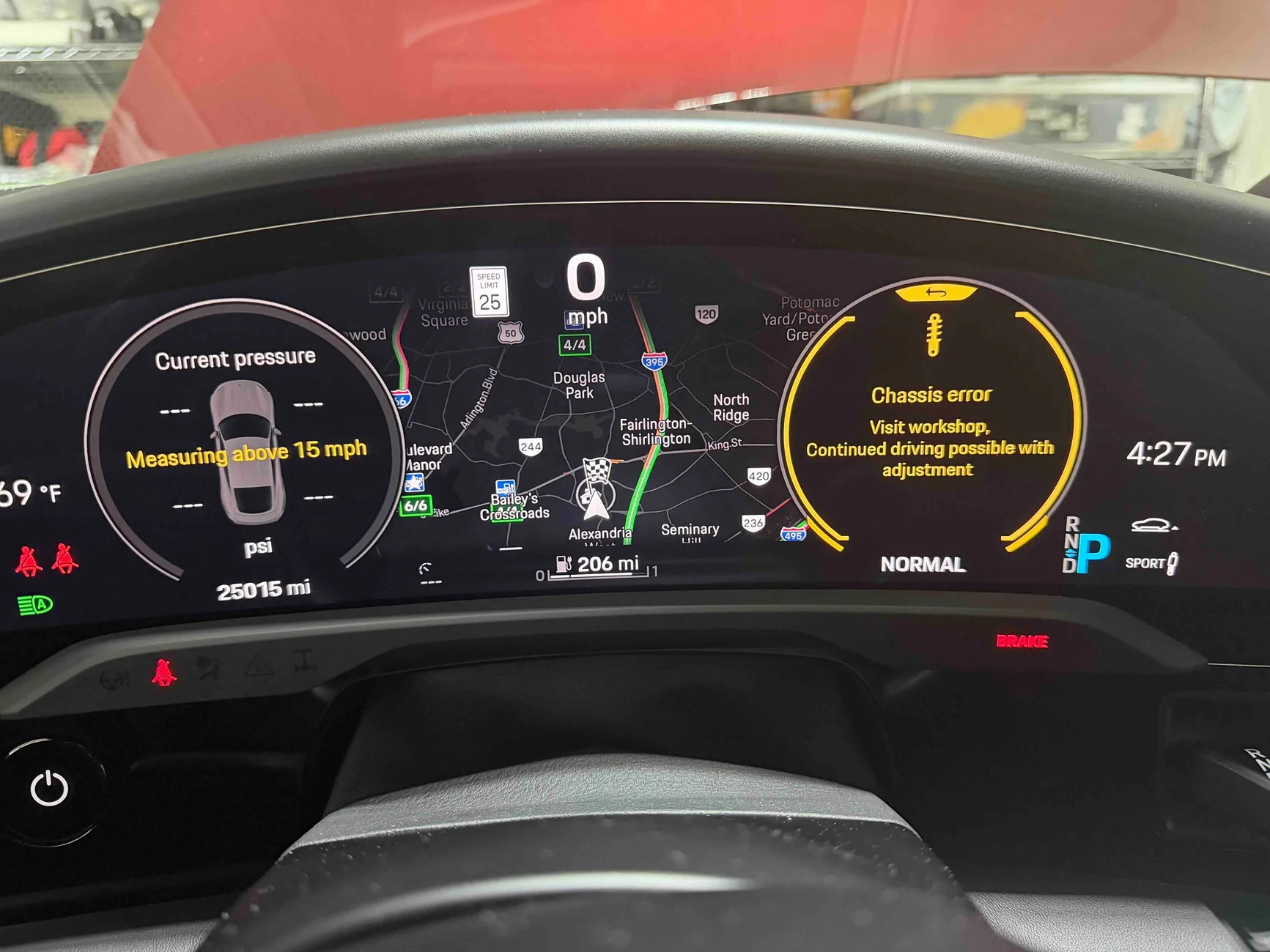 Porsche Taycan Some odd bugs lately, chassis and electrical error. ChassieError