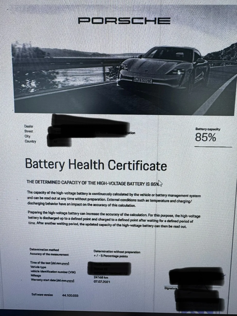 Porsche Taycan BATTERY HEALTH MEASUREMENT IMG_4385
