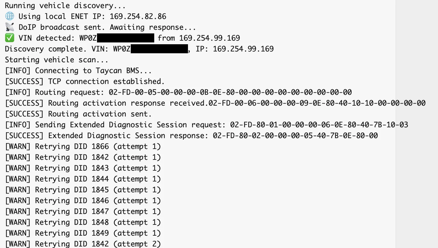 Porsche Taycan [FREE] tCAN-Pro - TAYCAN BATTERY DIAGNOSIS FOR THE COMMUNITY Log
