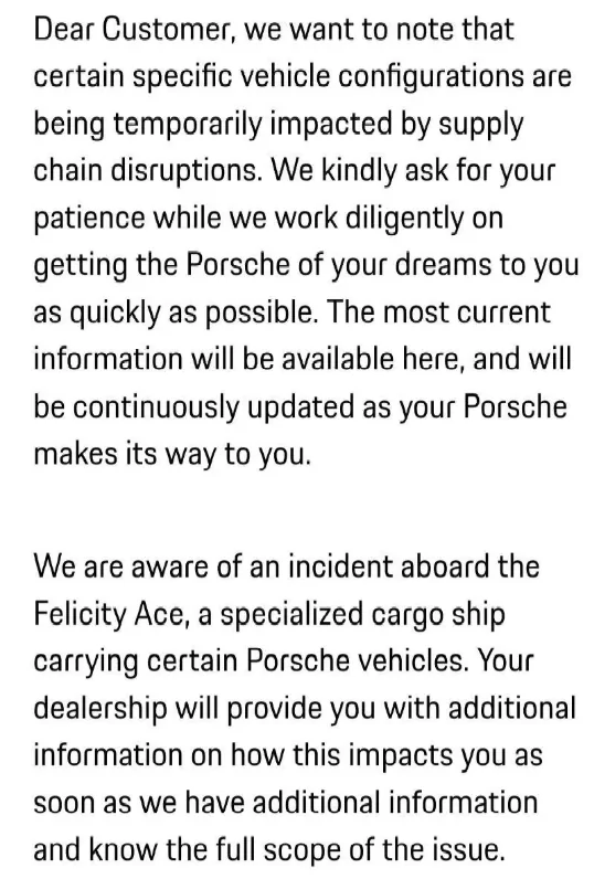Porsche Taycan Taycan burning to have caused the fire and sinking of the Felicity Ace ship? 1780048181074-0l