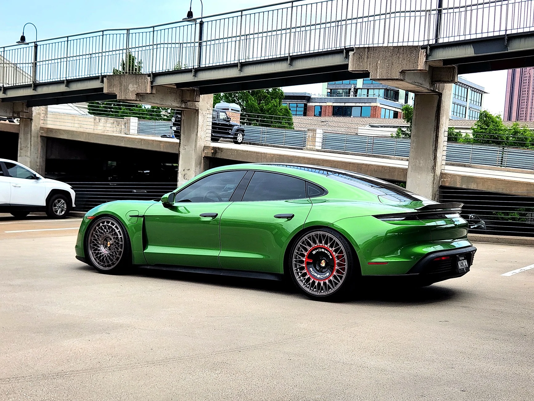 Porsche Taycan Mamba Green Taycan 4S Gen J1.1 on custom wheels & lowering 1000039076