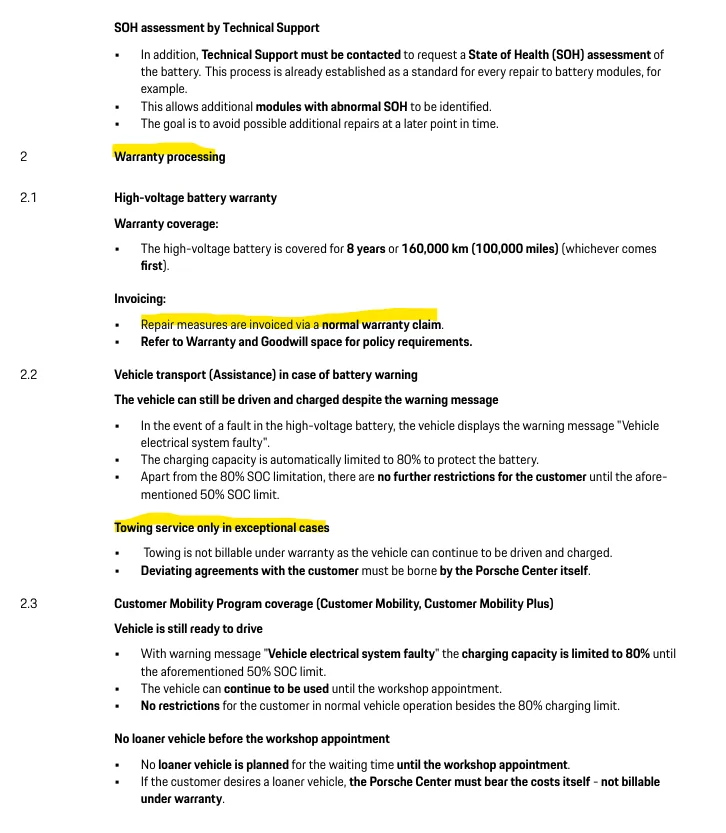 Porsche Taycan TSB: Yellow Warning "Vehicle Electrical System Faulty" With HV Fault Entry "Cell ModuleX, Ageing Detected" - May 27, 2026 1780752092598-zj