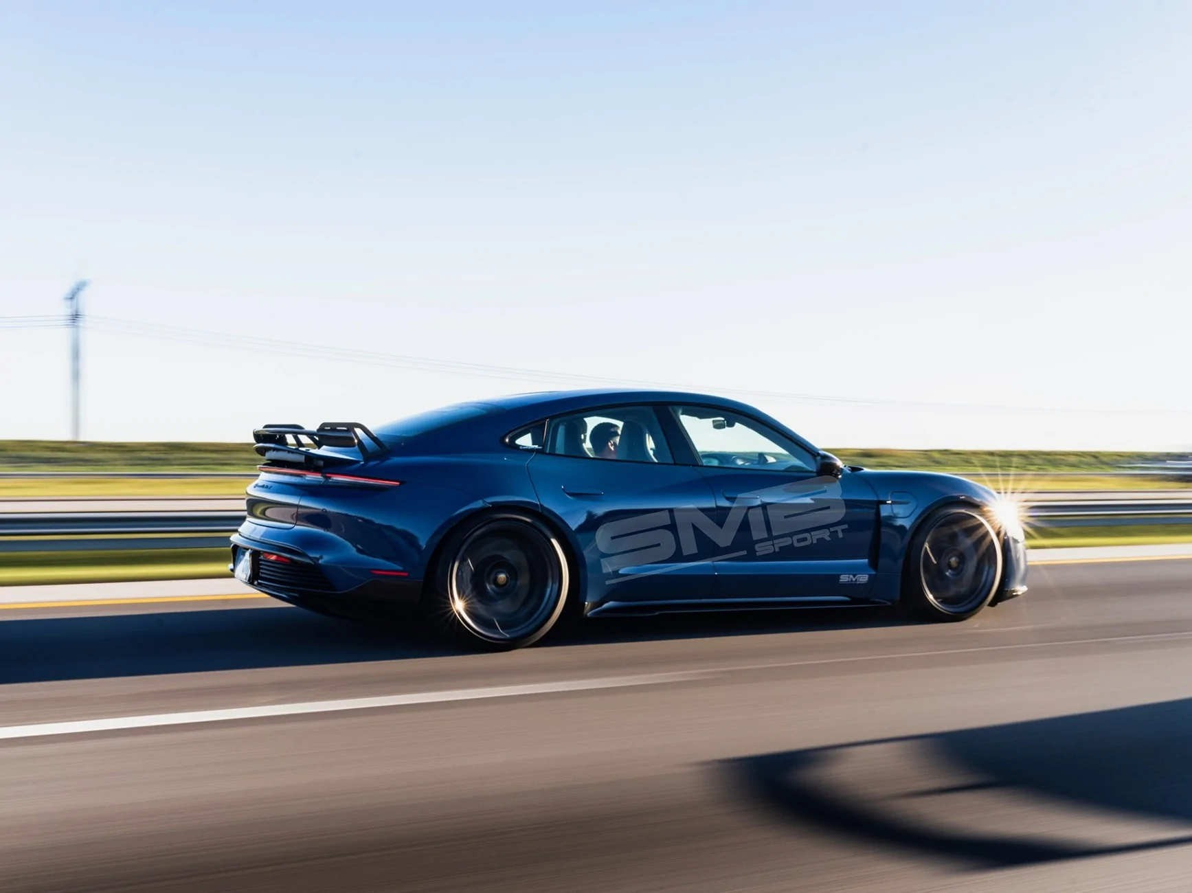 Porsche Taycan Modified / Customized 2021 Neptune Blue Turbo S 8