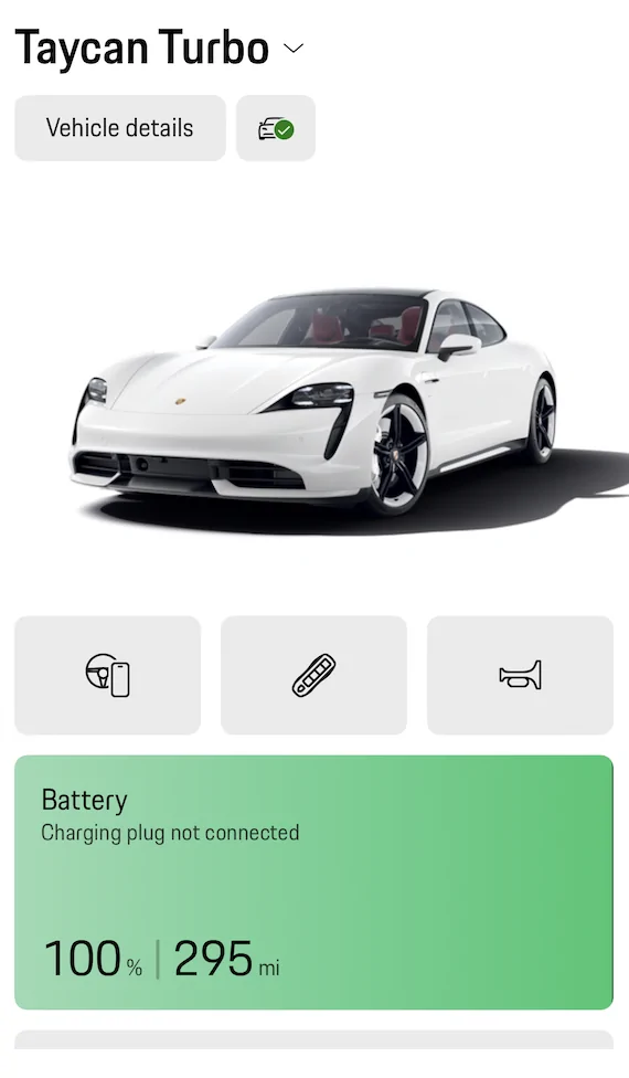 Porsche Taycan 271 miles!  100% charged. What’s your range shown? IMG_34542
