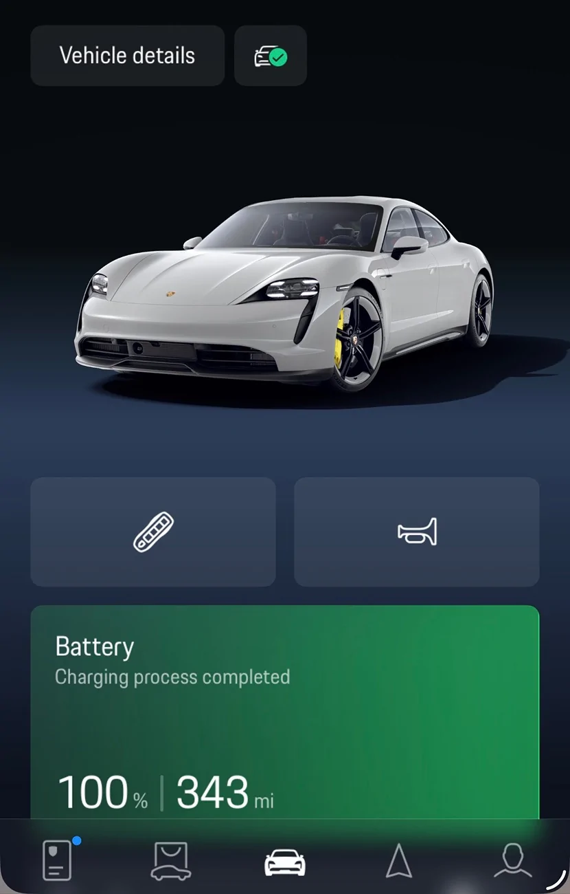 Porsche Taycan 271 miles!  100% charged. What’s your range shown? IMG_0275