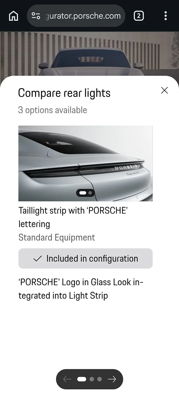 Porsche Taycan Is the animation taillight is optional ? Screenshot_20260718_073333_Chrome Beta