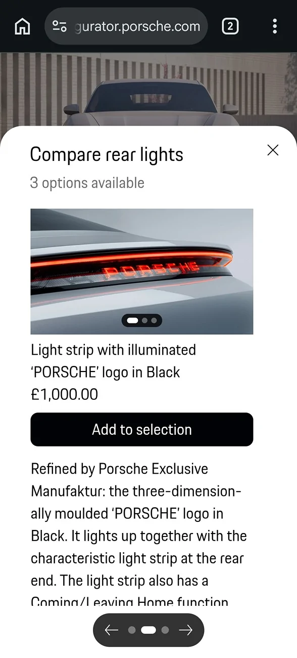 Porsche Taycan Is the animation taillight is optional ? Screenshot_20260718_073340_Chrome Beta