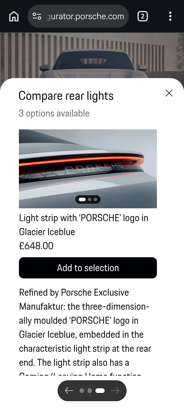 Porsche Taycan Is the animation taillight is optional ? Screenshot_20260718_073348_Chrome Beta