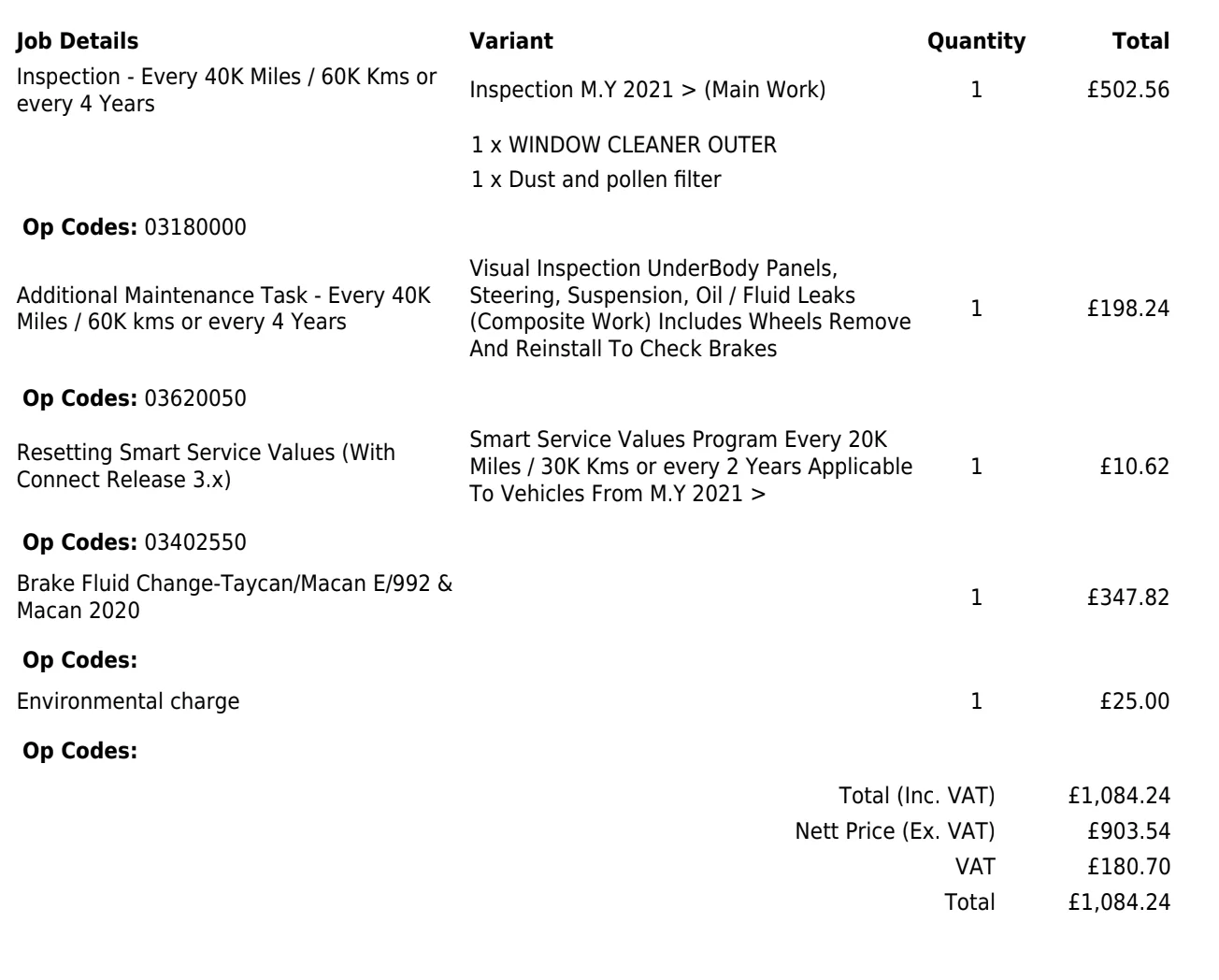 Porsche Taycan UK service & costs Screenshot 2026-07-21 at 12.45.14